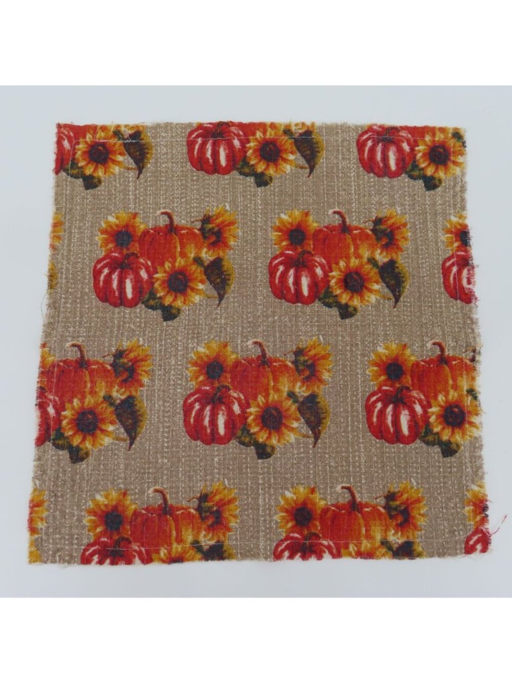 The Farmhouse Rachel Ashwell 6 Waffle Fabric Sunflower Pumpkin Fabric Napkins - Picture 2 of 8